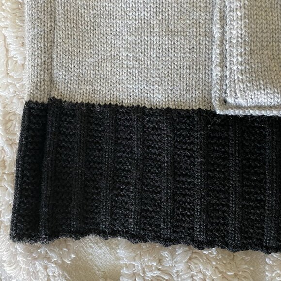 Saint James Wool Black Gray Sailor Stripe Fisherman Cardigan Sweater Size US 12 - Picture 8 of 16